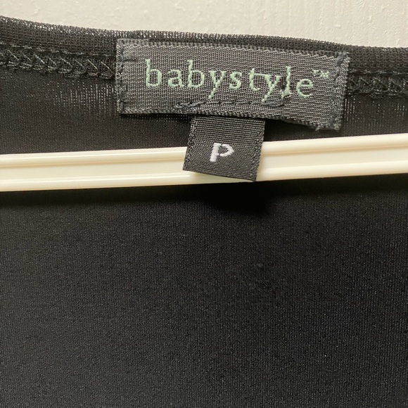 Babystyle maternity Sz P. Black dress.Crisscross front. Peekaboo shoulder/sleeve - Picture 4 of 4
